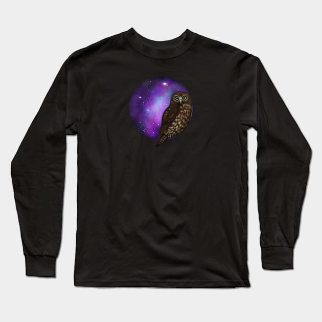 Galaxy owl Long Sleeve T-Shirt by Mayakiwi